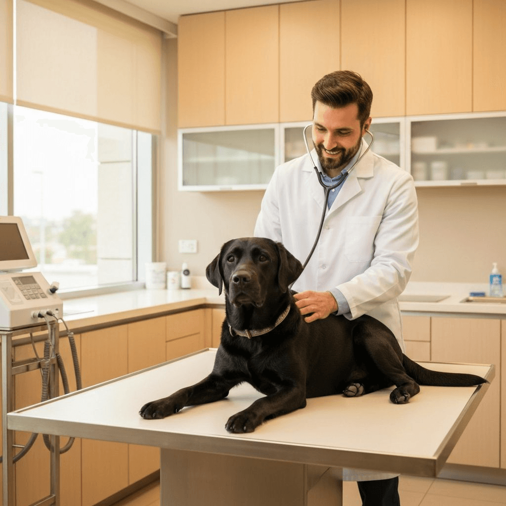 Veterinaria profesional cuidando mascotas